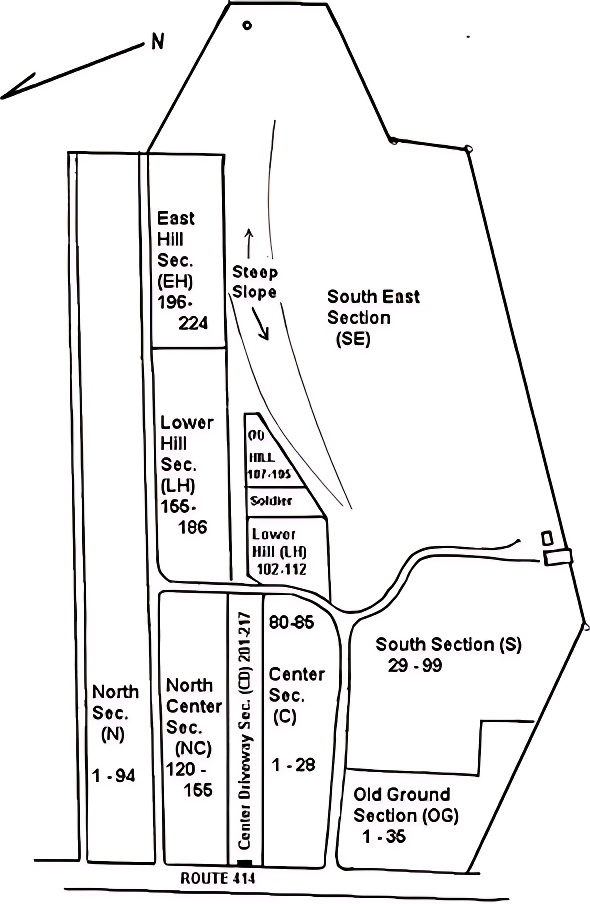 SUCA cemetery map